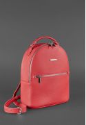 Фото Кожаный женский мини-рюкзак Kylie красный